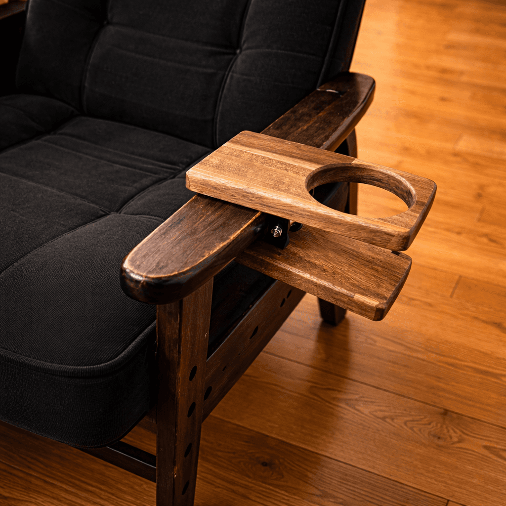 無垢材クリップ式ドリンクホルダー｜ウォールナット／アカシア | 3枚目