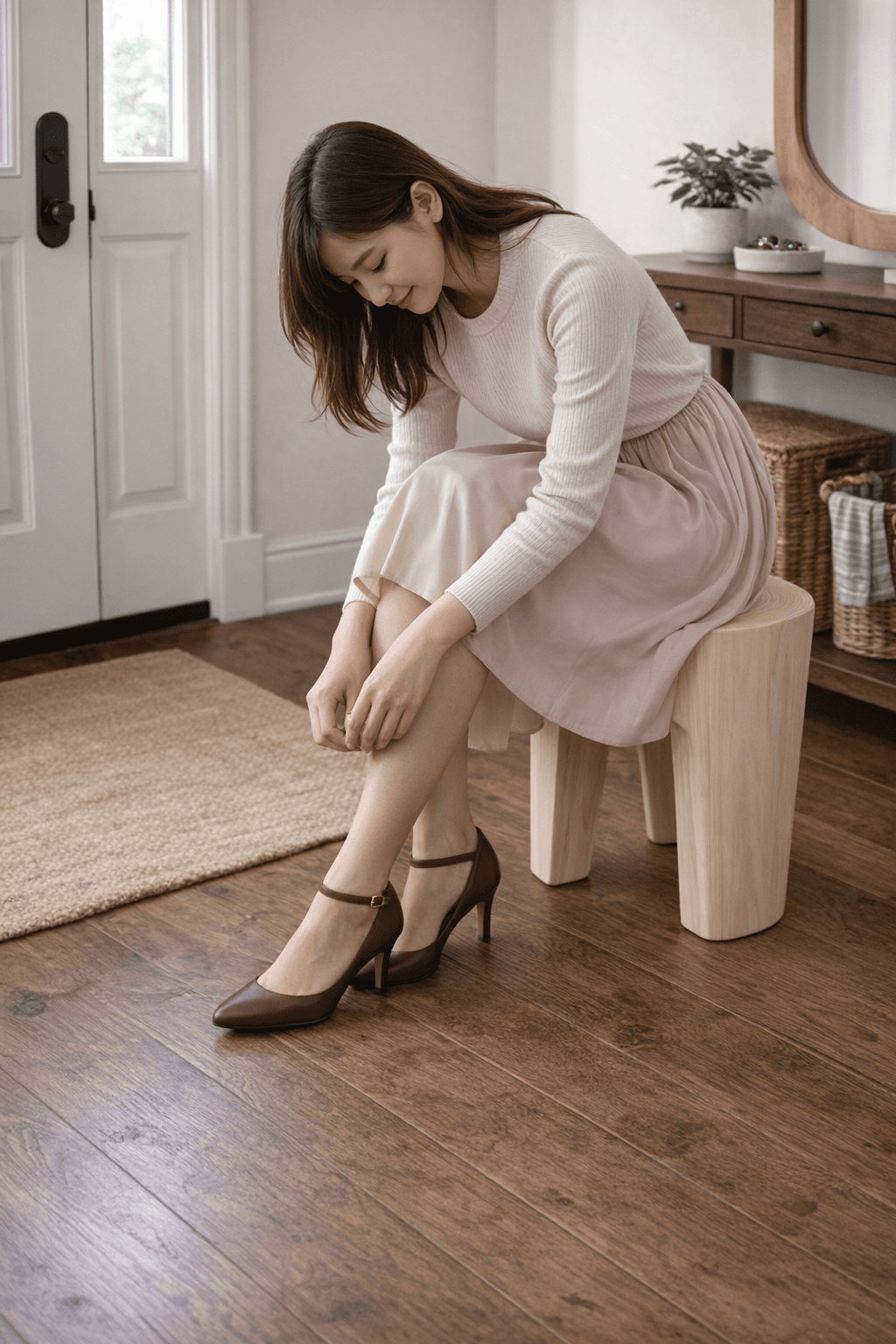 ヒノキ香る天然無垢丸太スツール｜森を歩くようにリラックスできる！ 椅子 チェア 丸太 切り株 木製 腰掛け 花台 | 3枚目