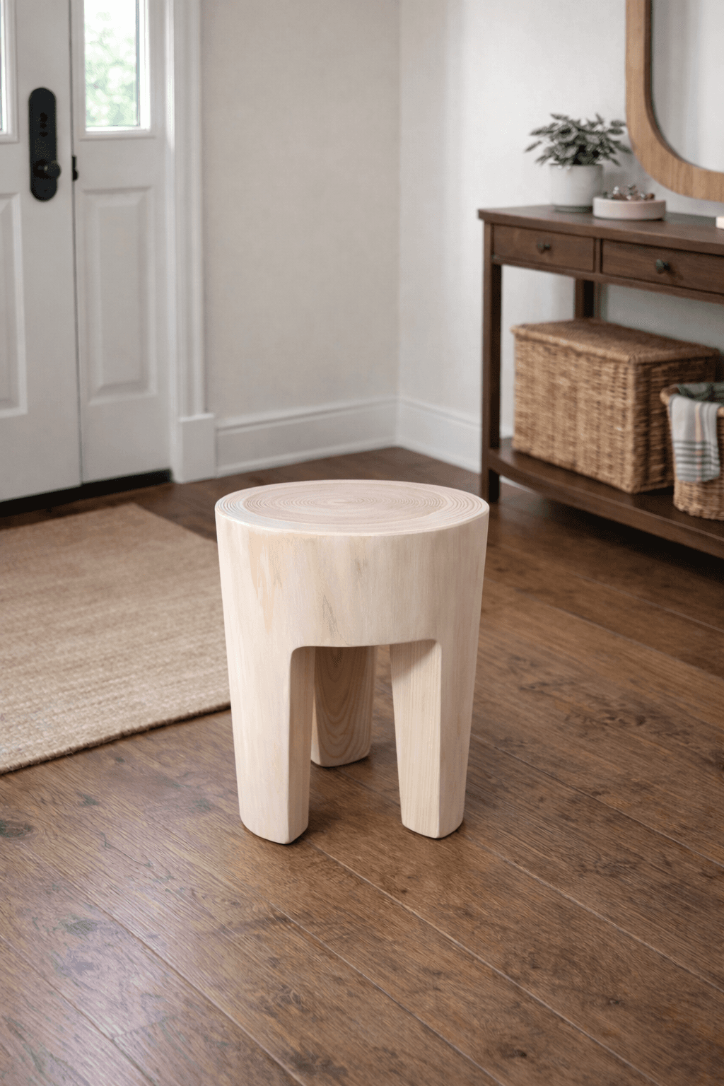 ヒノキ香る天然無垢丸太スツール｜森を歩くようにリラックスできる！ 椅子 チェア 丸太 切り株 木製 腰掛け 花台 | 4枚目