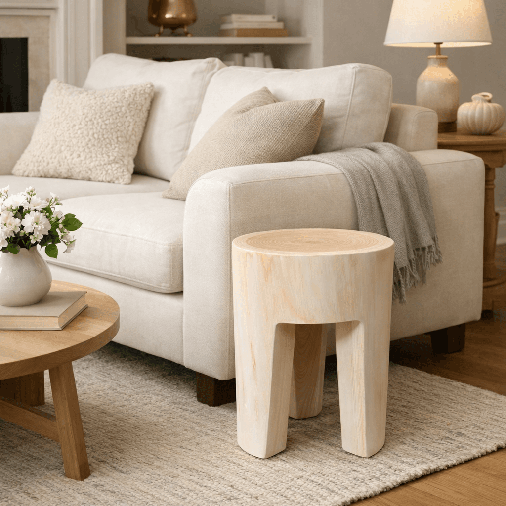 ヒノキ香る天然無垢丸太スツール｜森を歩くようにリラックスできる！ 椅子 チェア 丸太 切り株 木製 腰掛け 花台 | 5枚目