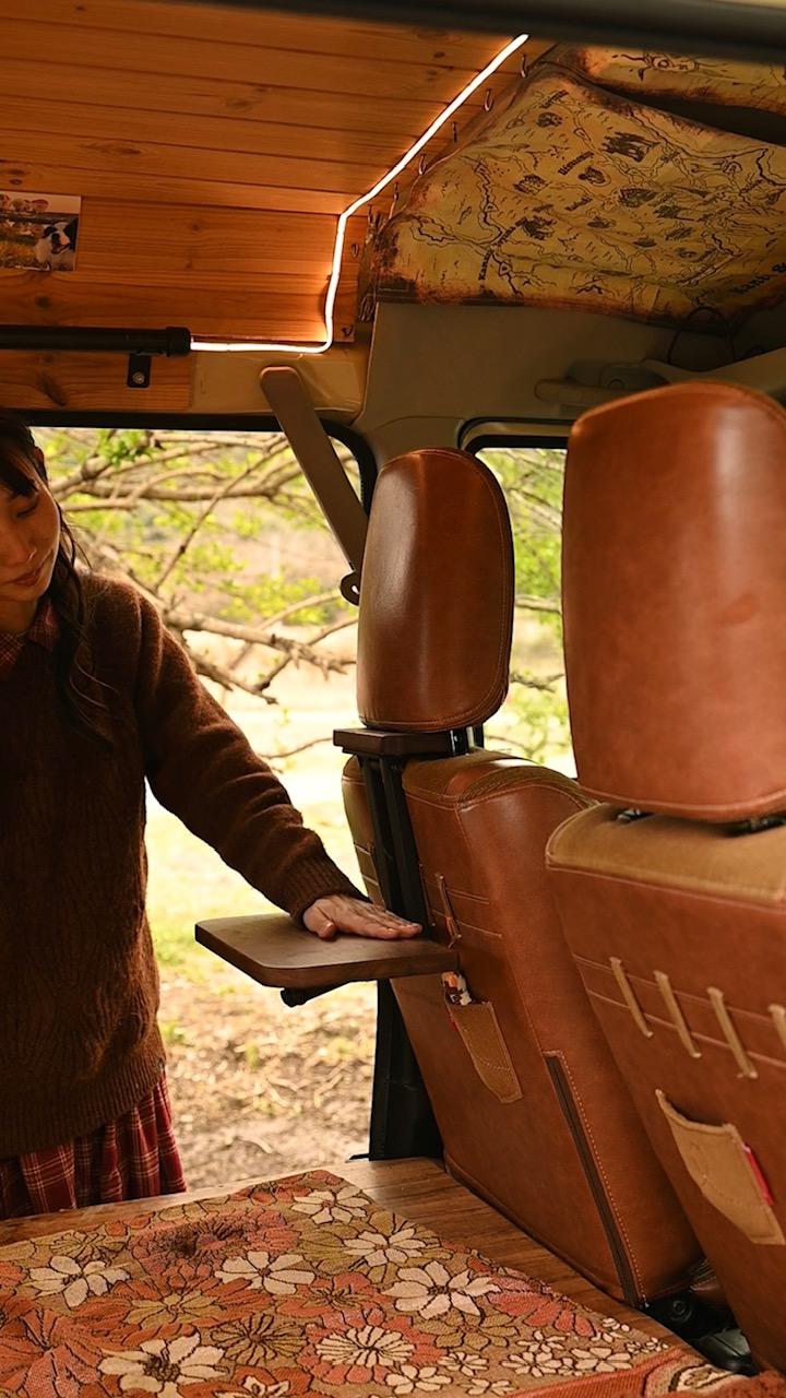 【ウォールナット】後部座席用の車載デスク｜移動できる書斎 | 15枚目