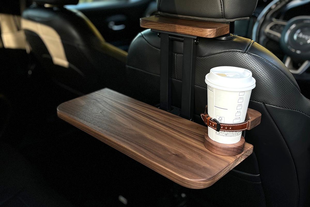 自在マグネット付ドリンクホルダー 車中泊 本革 ウォールナット カー用品 便利グッズ 木製 お洒落 | 11枚目