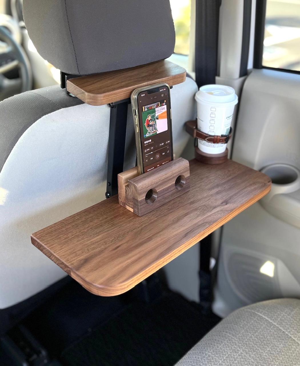 自在マグネット付ドリンクホルダー 車中泊 本革 ウォールナット カー用品 便利グッズ 木製 お洒落 | 13枚目