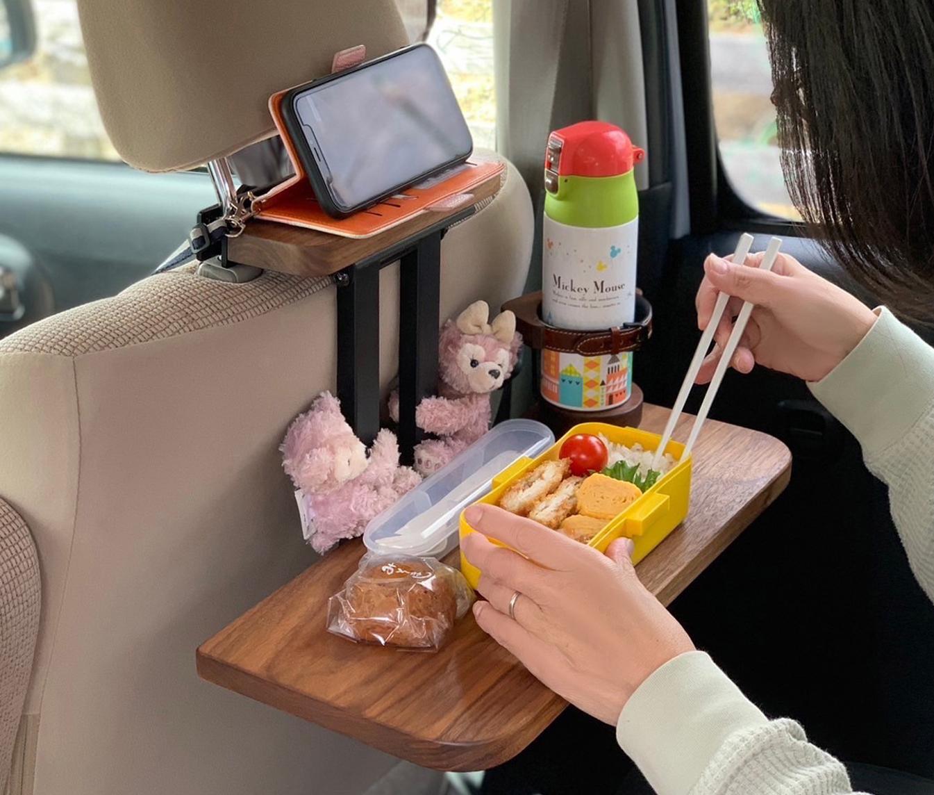 自在マグネット付ドリンクホルダー 車中泊 本革 ウォールナット カー用品 便利グッズ 木製 お洒落 | 14枚目