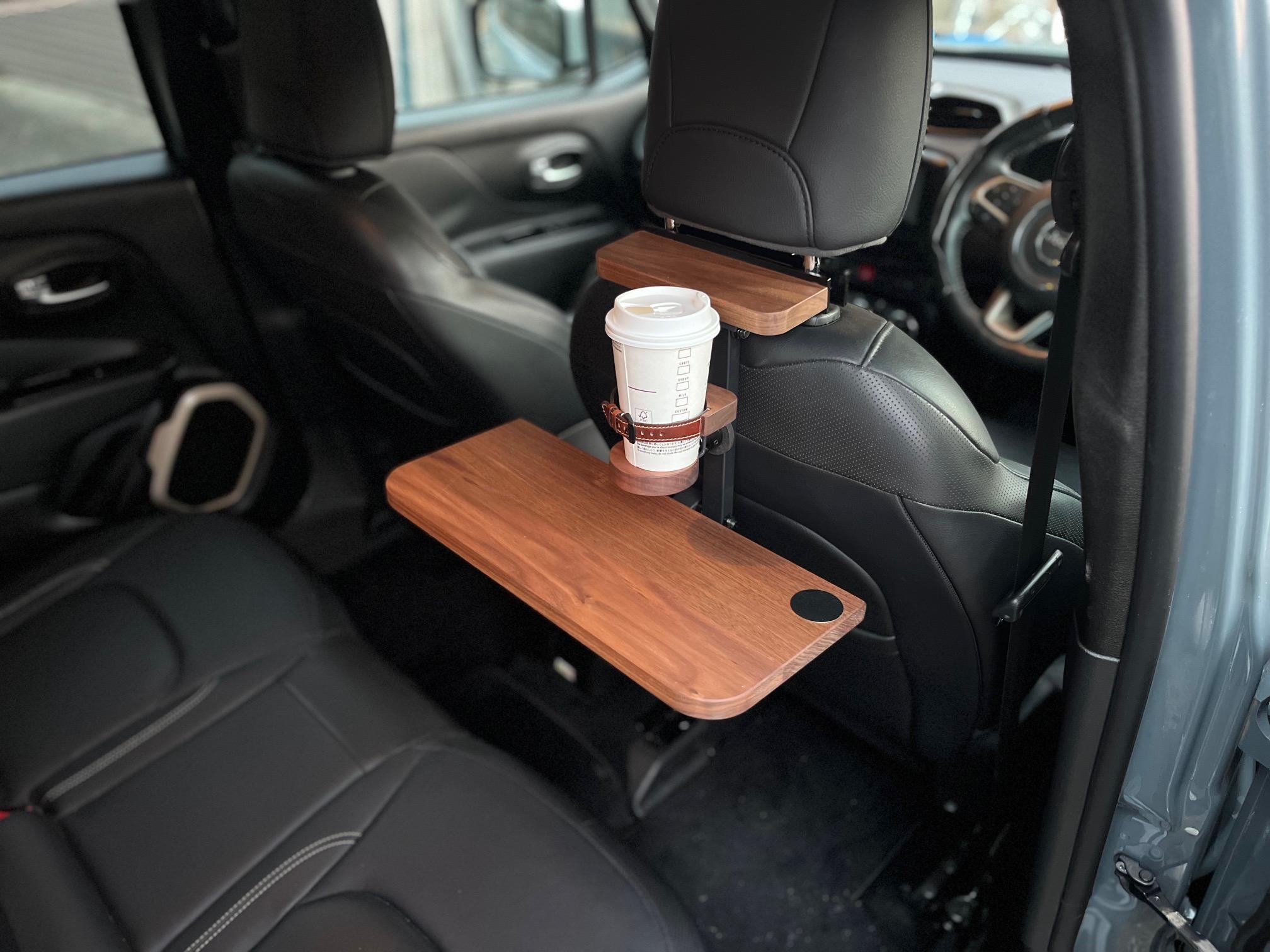 自在マグネット付ドリンクホルダー 車中泊 本革 ウォールナット カー用品 便利グッズ 木製 お洒落 | 9枚目