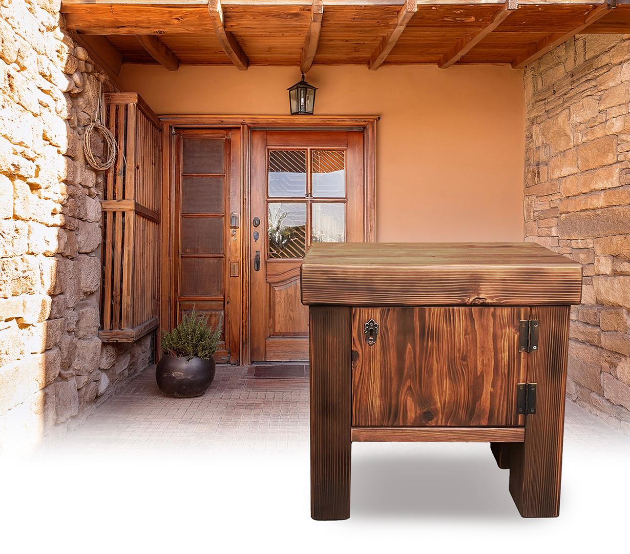 木製収納ガーデンミニベンチ 宅配ボックス 置き配 | 2枚目