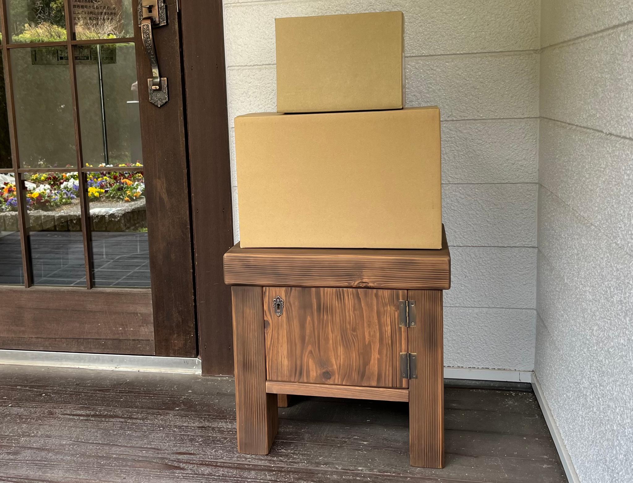 木製収納ガーデンミニベンチ 宅配ボックス 置き配 | 7枚目