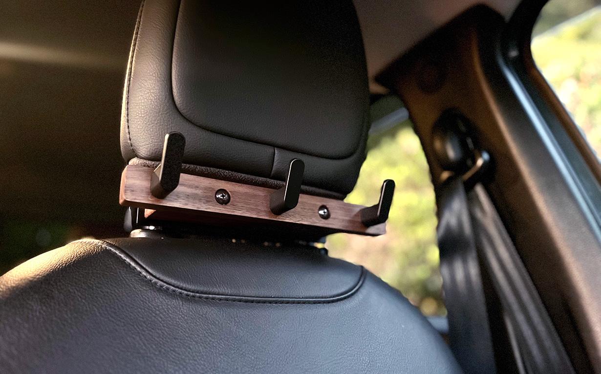 ヘッドレスト3連フック バック 傘 ゴミ袋 リュック アクセサリー1枚目の画像