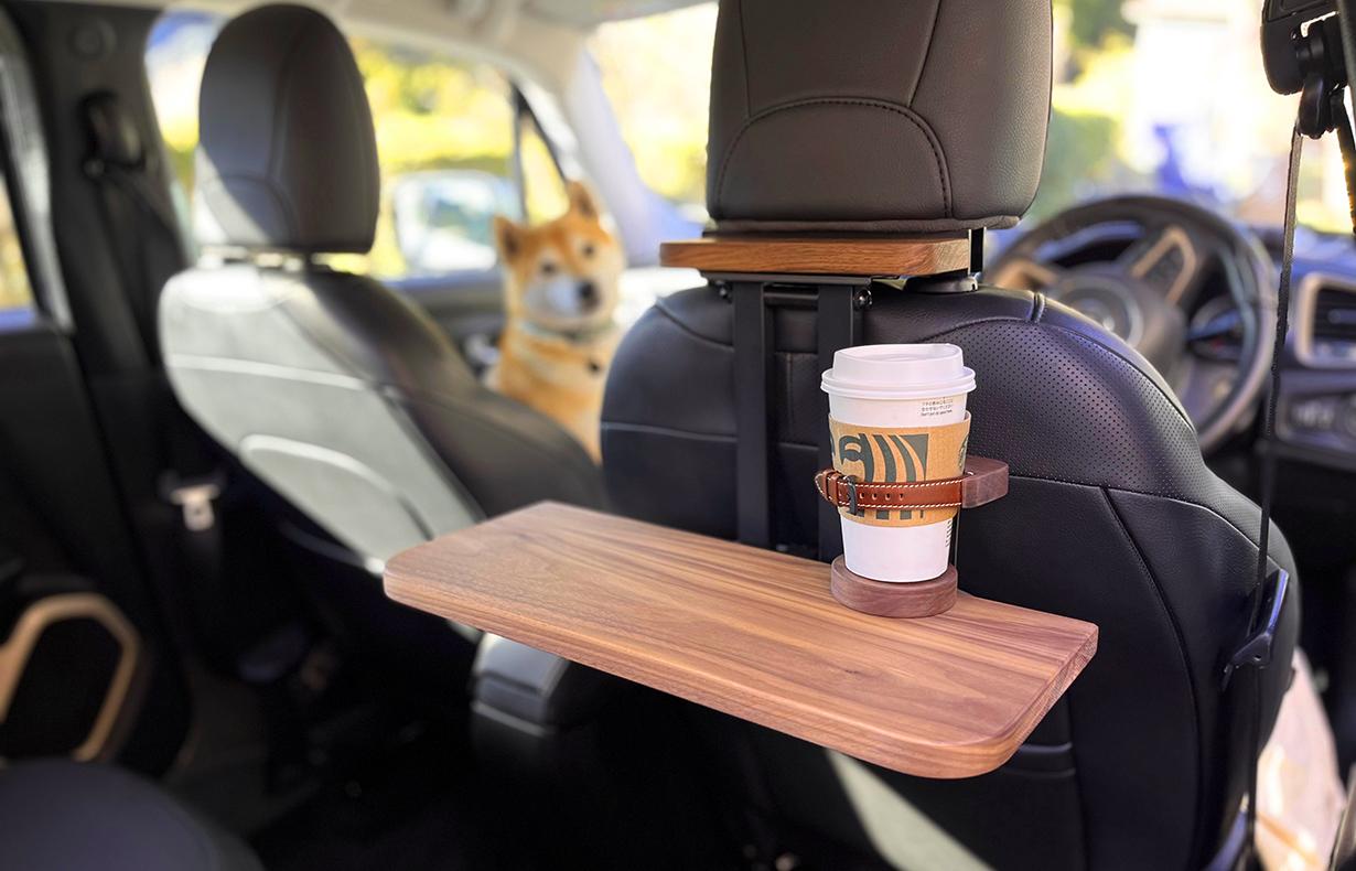 【パイン集成材】後部座席用の車載デスク 移動できる書斎 車中泊 テーブル ランチ ワークデスク オンラインミーティング | 7枚目