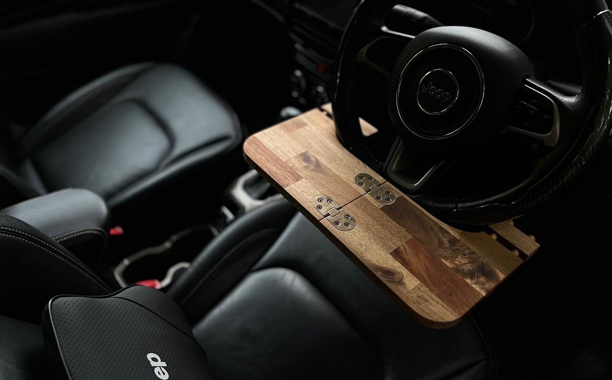 【アカシア】折りたためる車載デスク 車中泊 テーブル 車 ワークデスク カー用品 旅行 食事 車中飯 | 6枚目