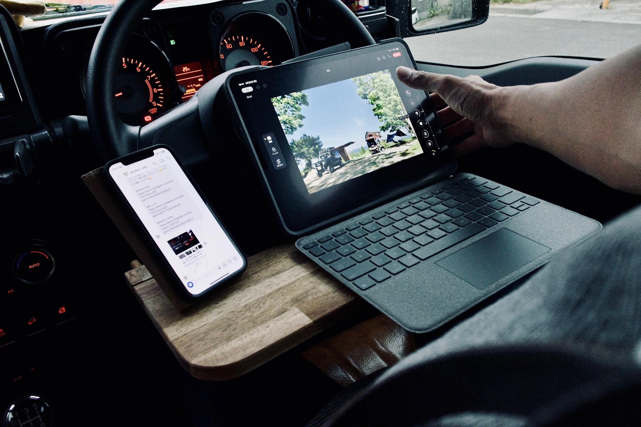 【アカシア】折りたためる車載デスク 車中泊 テーブル 車 ワークデスク カー用品 旅行 食事 車中飯 | 8枚目