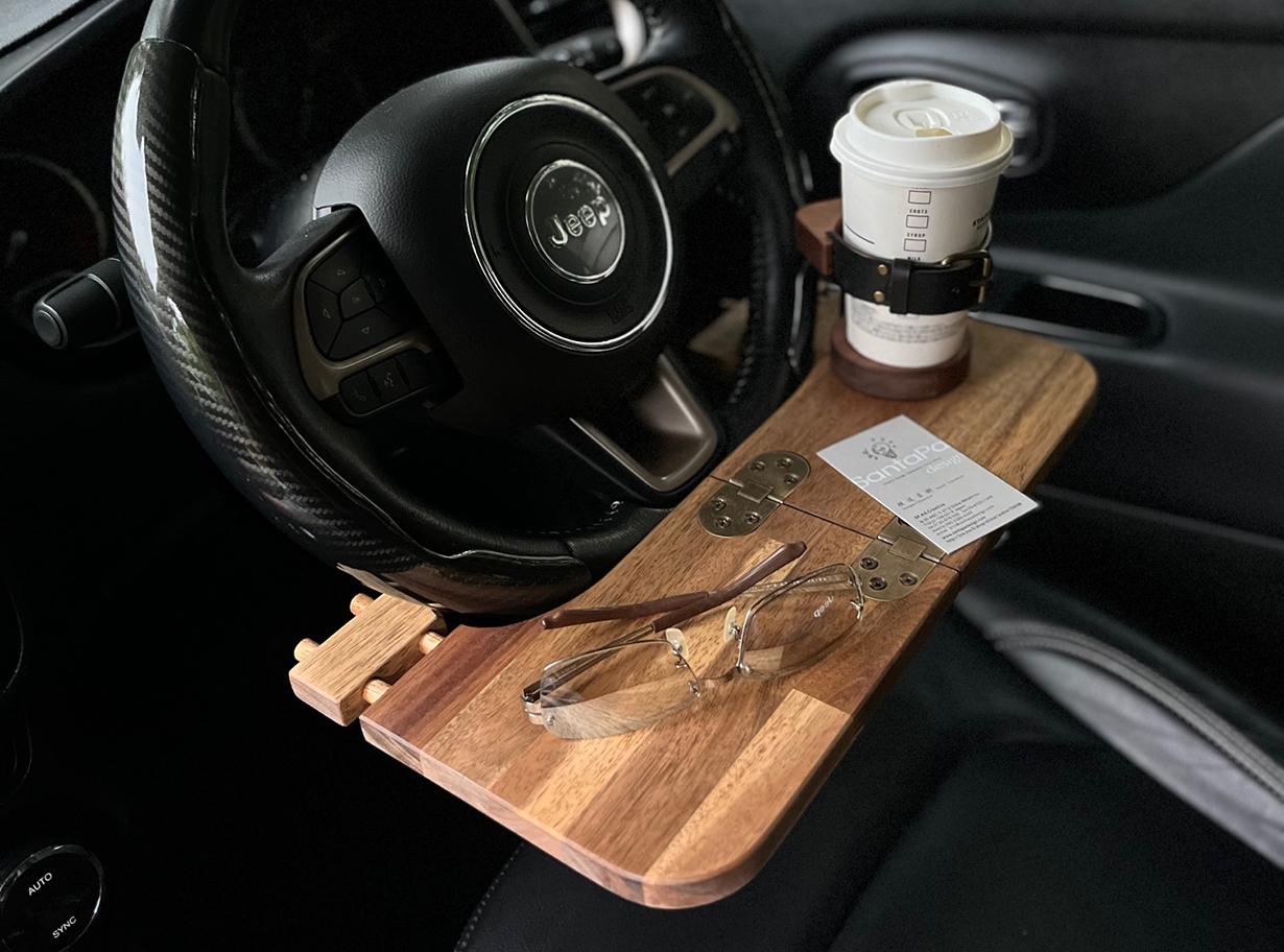 【アカシア】折りたためる車載デスク 車中泊 テーブル 車 ワークデスク カー用品 旅行 食事 車中飯 | 2枚目