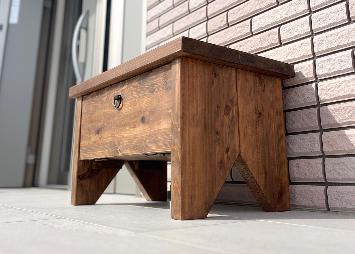 木製収納ベンチ テーブル 置き配 宅配ボックス | 6枚目