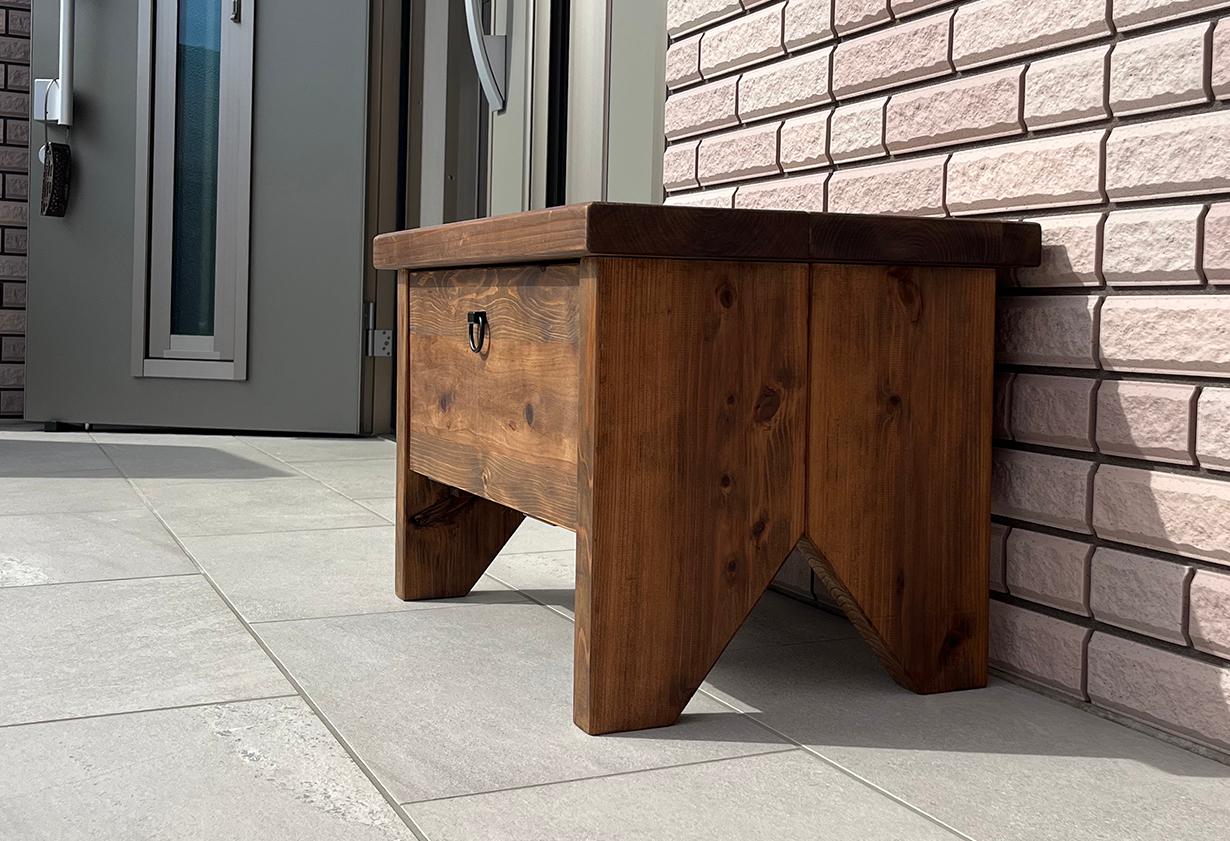 木製収納ベンチ テーブル 置き配 宅配ボックス | 7枚目